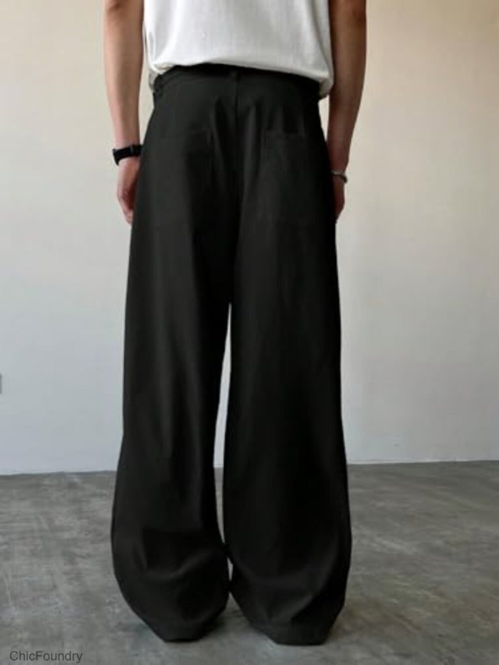 Pleated Front Straight Leg Dress Pants Zipper Fly Work Casual Slacks with - Picture 5 of 6